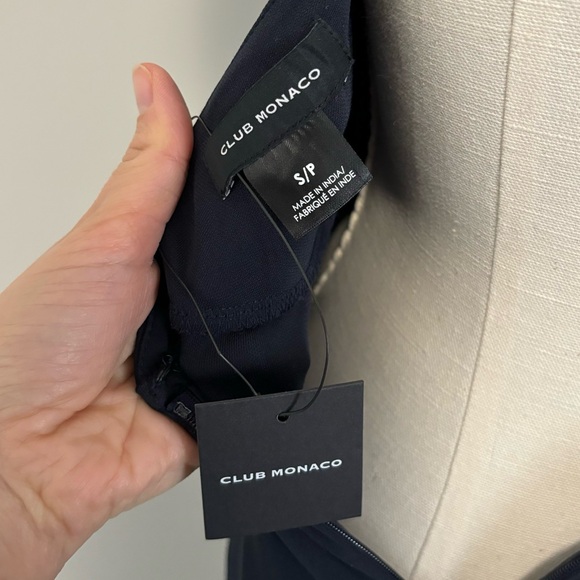 NWT Club Monaco Cowl Neck Maxi Dress Navy Blue Low Back Size Small - Picture 12 of 14